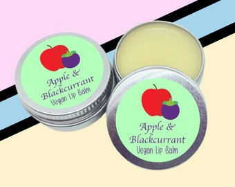 Apple & Blackcurrant Vegan Friendly Lip Balm - Gift, Wedding Favour, Hen Party, Flavoured Lip Balm