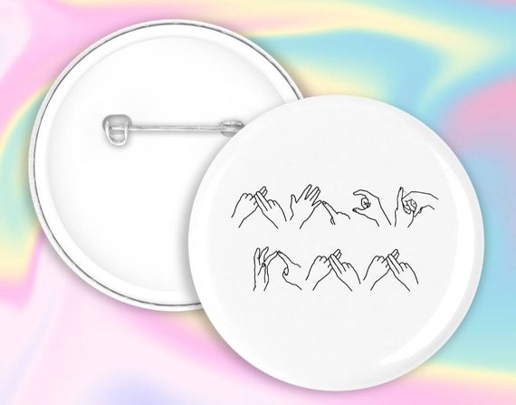 Rude Sign Language F*** Off badge - BSL Finger spelling