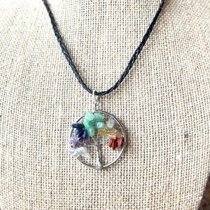 Tree of Life Crystal Necklace: Adjustable Boho Jewelry