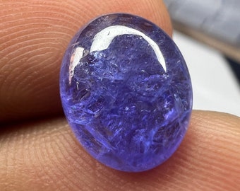 5 Cts Beautiful AAA Natural Tanzanite Stone Cabochon Oval Shape Size 11.8x9.5x5MM Natural Amazing Tanzanite Gemstone for Jewelry Making