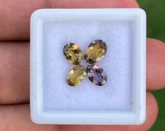 Natural Tanzanite Non Heated Loose Gemstone Oval Shape, Slightly Included 4 Pieces Lot, Weight 2.00 Cts, Size 6.9x4.8 To 6.2x4.2 MM.