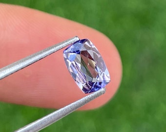 Natural Non Heated Tanzanite Loose Gemstone, Untreated Tanzanite Cushion Shape, Loupe Clean, Weight 0.85 Cts, Size 7.2 x 5 x 2.8 MM.