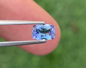 Natural Non Heated Tanzanite Loose Gemstone, Untreated Tanzanite Cushion Shape, Loupe Clean, Weight 0.65 Carat, Size 6.4 x 4.5 x 3 MM.