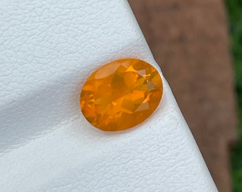 Mexican Fire OPAL 2.60 Carat, Size 7.5 x 9.4 mm, Beautiful Oval Shape, Slightly Included, Orange Fire Opal Cut Stone, Fire OPAL Gemstone.