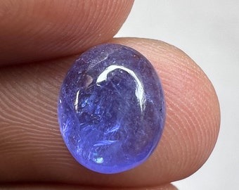 Beautiful AAA+ Quality Natural Tanzanite Stone Cabochon Oval Shape Size 10x8.5x4MM Natural Amazing Tanzanite Gemstone for Jewelry Making