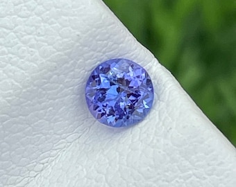 Piedra preciosa suelta de tanzanita natural, forma redonda, incluida, peso 0,30 quilates, tamaño 4,5 x 4,5 x 2,5 mm, piedra preciosa de tanzanita para joyería.
