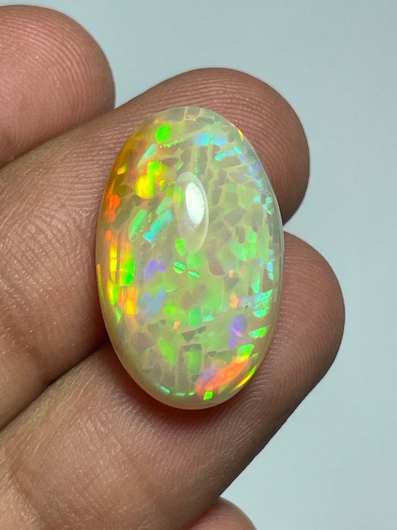 Natural Ethiopian Opal Honeycomb Opal Loose Gemstone Weight 12.50 Cts, Size 23 x 14.3 x 7.2 MM, Oval Shape, Ethiopian Opal For Jewellery