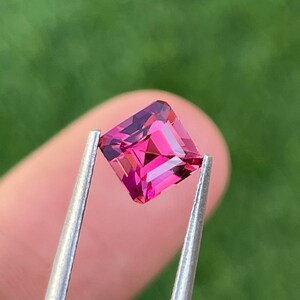 Natural Pink Tourmaline Loose Gemstone Asscher Cut Shape, Loupe Clean, Size 5.7 x 5.7 x 4.8 MM, Weight 1.20 Cts, Tourmaline for Jewelry.