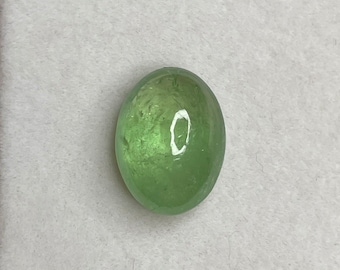 Cabujón de piedra preciosa suelta de granate verde tsavorita natural, forma ovalada, peso 6,15 cts, tamaño 12,5 x 9,3 MM, granate verde para hacer joyas.