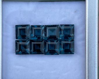 Natural London Blue Topaz Loose Gemstones, Loupe Clean, Weight 27.10 Cts, Size 7.6 x 7.6 To 7.2 x 7.2 MM, Square Shape Topaz for Jewellery.
