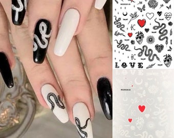 Snake Nail Decals Etsy