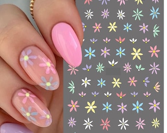 Nail Art Stickers Transfers Spring Summer Flowers Floral Daisy Daisies (968)
