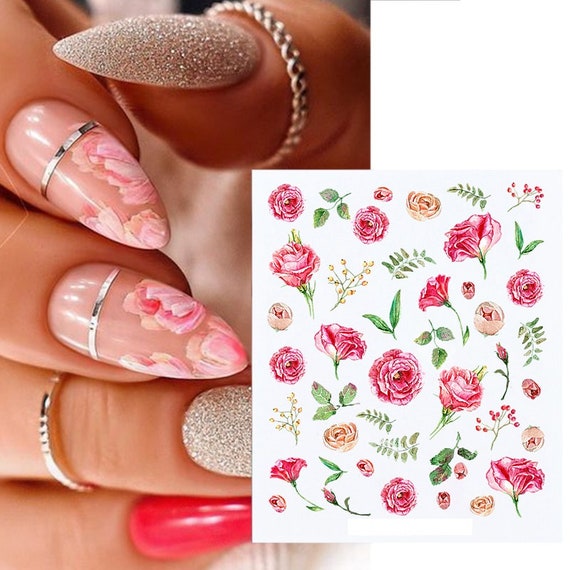 Buy White Flowers Nail Art Water Decals Transfers Wraps Online in India -  Etsy