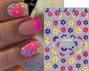 Nail Art Stickers Transfers Spring Summer Flowers Floral Daisy Daisies (SW017)