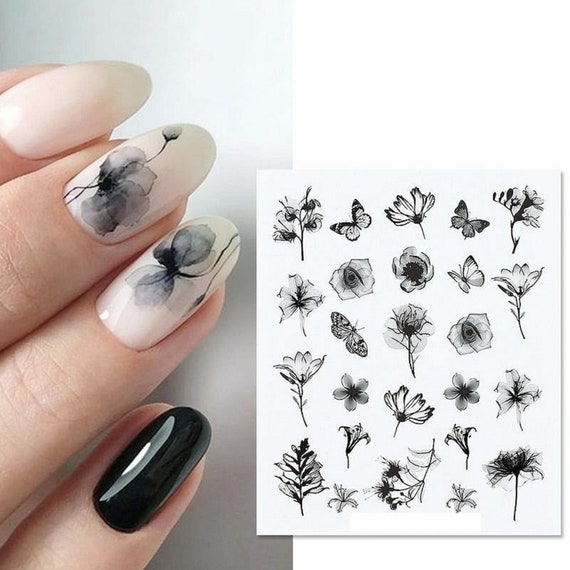 Sunflower Nail Stickers Floral Flower Nail Art Water Decals - Temu