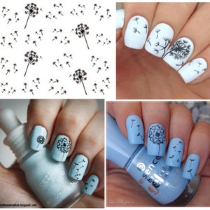 Nail Art Water Decals Stickers Wraps Dandelion Flowers