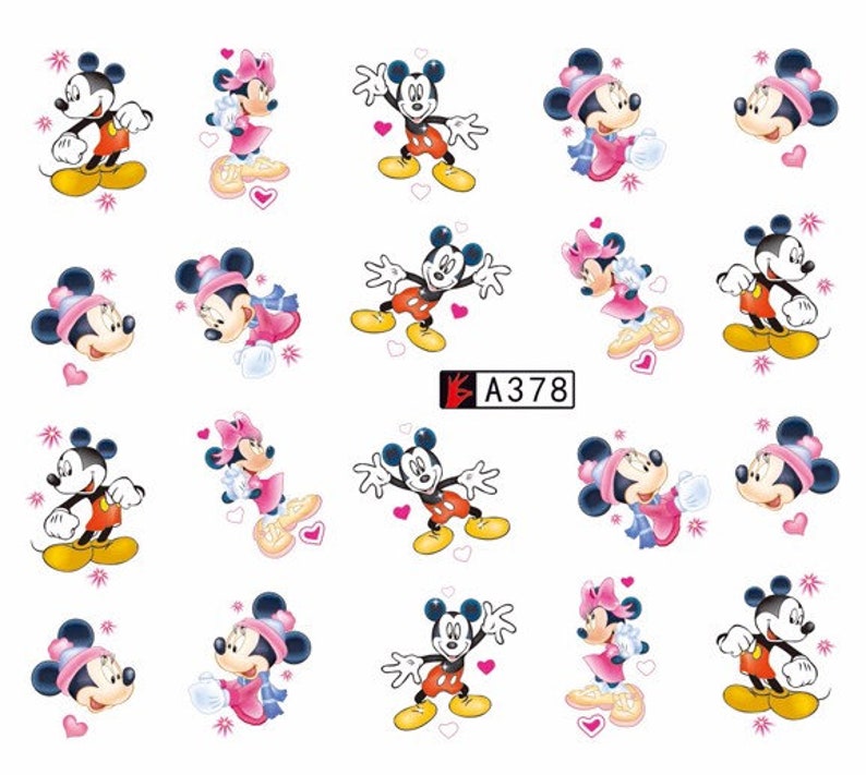 Nail Art Water Decals Stickers Transfers Disney Mickey Mouse Etsy