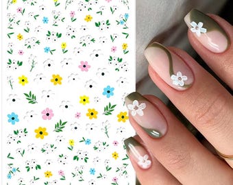 Nail Art Stickers Transfers Spring Summer Flowers Floral Daisy Daisies (845)