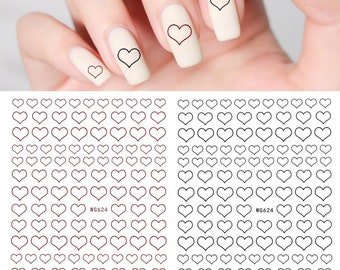 Nail Art Water Decals Stickers Transfers Valentines Day BLACK - Etsy