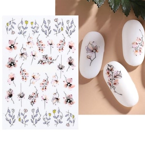 Nail Art Stickers Decals Transfer Winter Autumn Autumnal Fall Flowers Floral Leaf Leaves Fern (CS105)