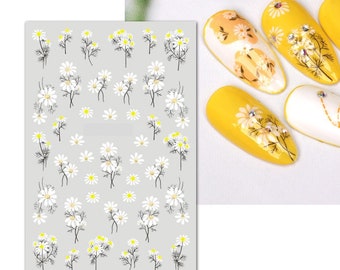 Nail Art Stickers Transfers Decals Spring Summer Daisy Daisies