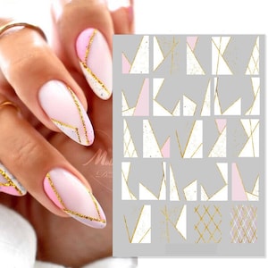 BeautyBigBang 3D Nail Sticker Foil abstract Women Girl Gold nail