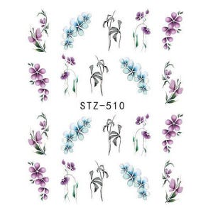 Nail Art Water Decals Stickers Transfers Spring Flowers Floral  (510)