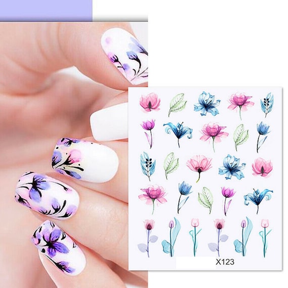 Adesivi Per Nail Art, Decalcomanie, Trasferimenti, Effetto Primavera - Foto 4