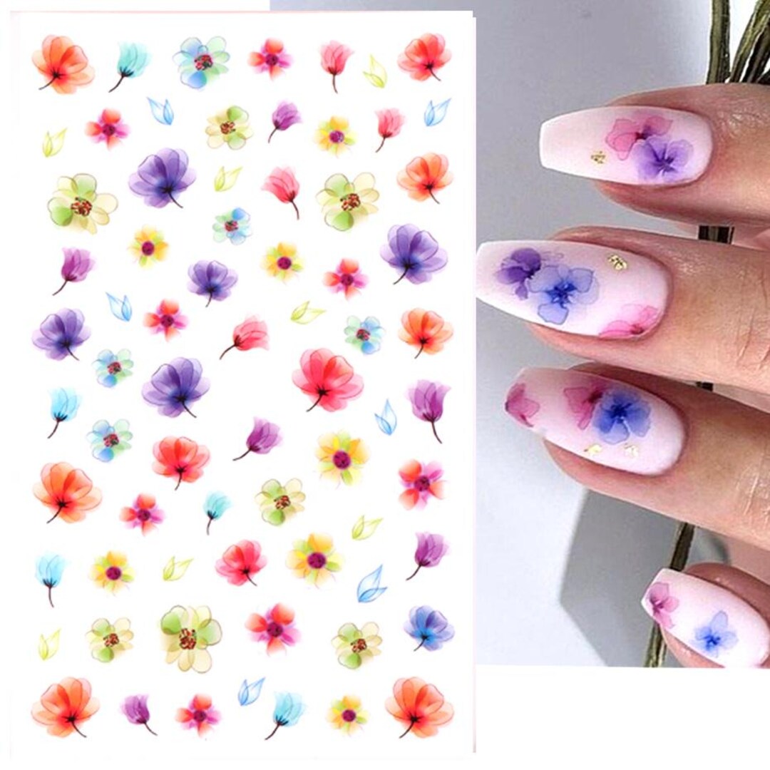 Nail Art Stickers Transfers Spring Summer Flowers Floral Daisy Daisies ...