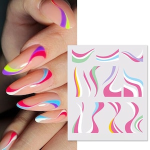 Nail Art Water Decals Stickers Transfers Decoration Marble Runs  Waves Wavy Swirls Ripples (x083)