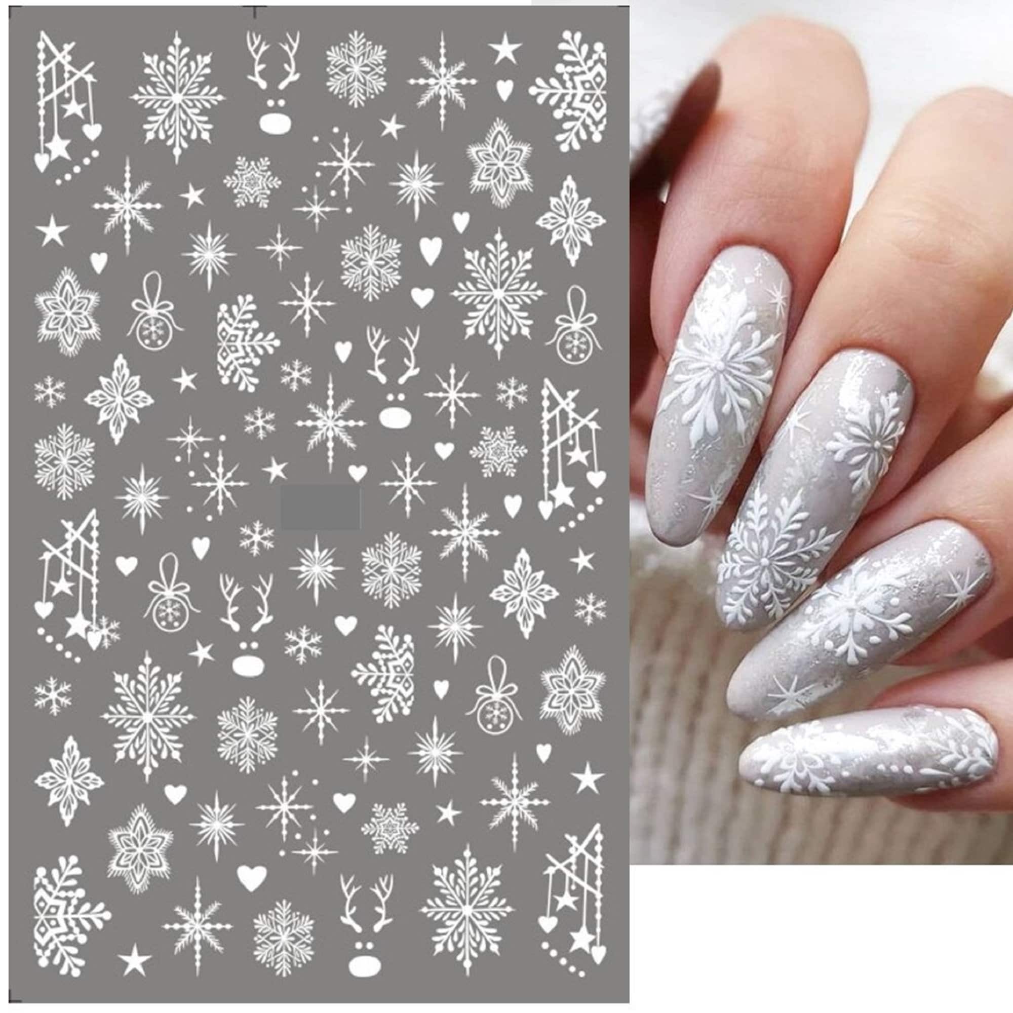 Stickers Nail Art Flocons De Neige Blancs Pour Ongles - Accessoire Noël - Neuf Sous Emballage - Fabriqué En France
