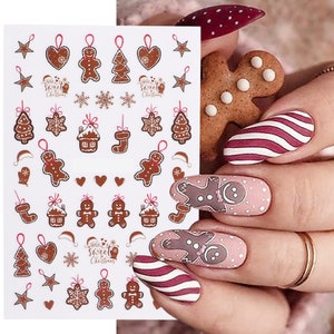 Nail Art Sticker Weihnachtsbaum Lebkuchen Lebkuchen Männer Haus Herzen Sterne Strumpf (CS190)