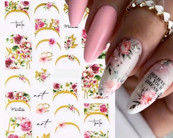 Nail Art Stickers Transfers Lente Zomer Bloemen Floral French Manicure (CM046)