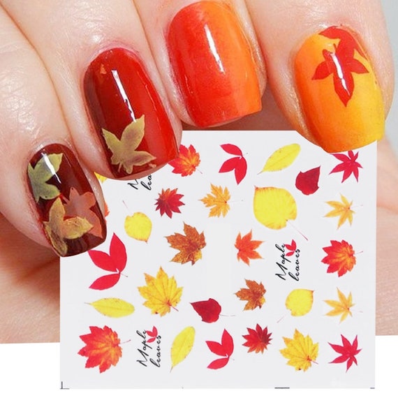Amazon.com: Maple Leaf Nail Stickers 12 Sheets Maple Leaf Nail Decoration  Water Transfer Nail Art Stickers Fall Nail Decals Thanksgiving Maple Leaf  Nail Supplies for Women Girl Autumn Nail Design : Beauty