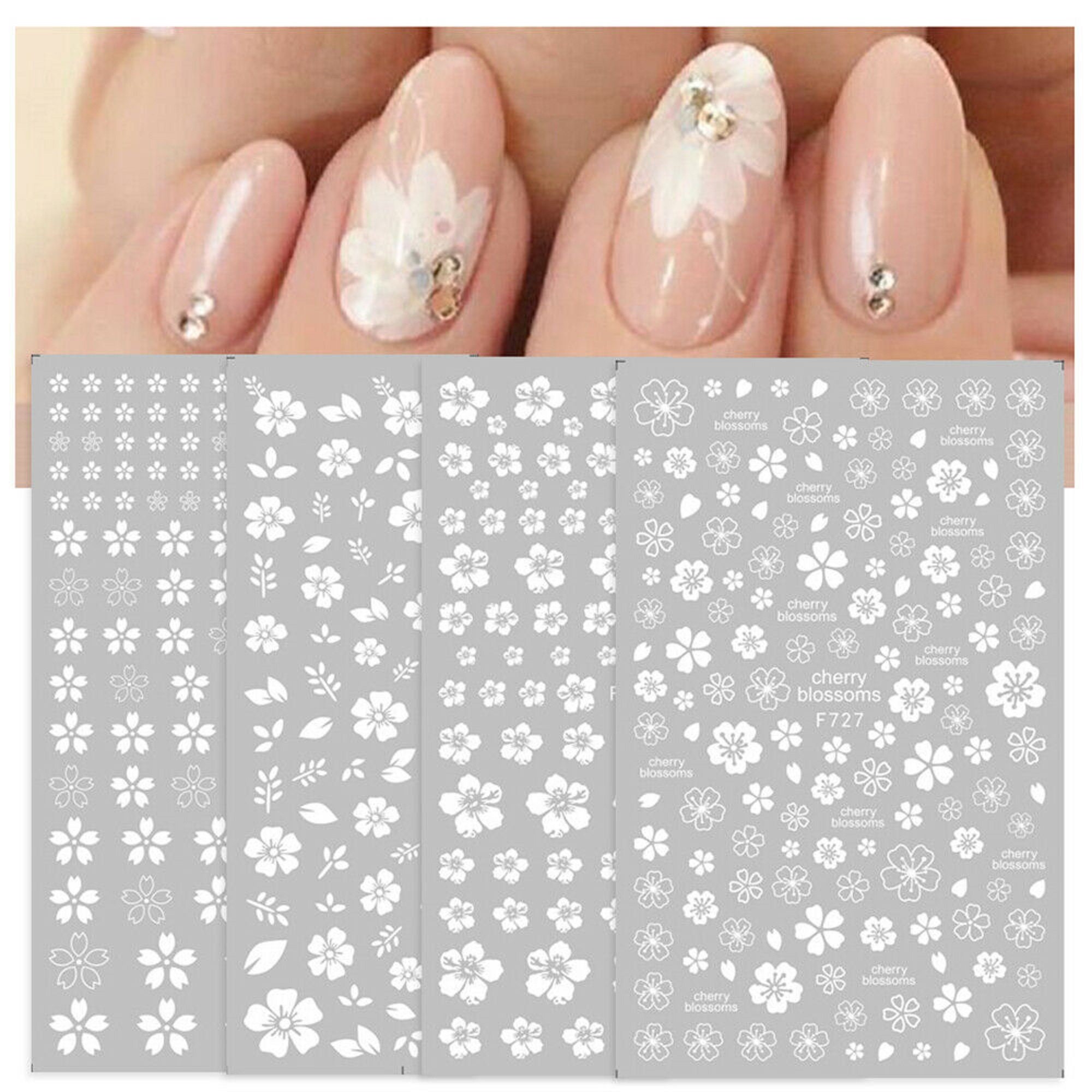 Nail Art Water Decals Stickers Transfers Spring Summer White - Etsy UK