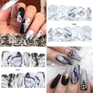 Nail Art Water Decals Stickers Transfers Decoration Marble Effect Marble Runs Swirls Ripples