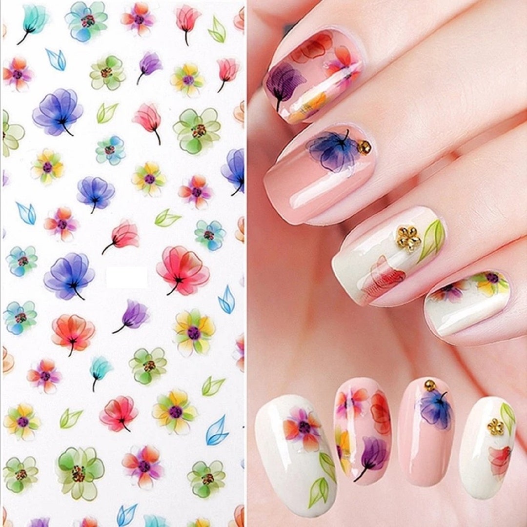 Nail Art Water Decals Stickers Transfers Spring Summer Pastel - Etsy