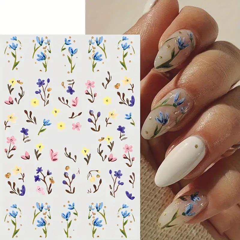 Nail Art Stickers Transfers Decals Spring Summer Flowers Floral Fern ...