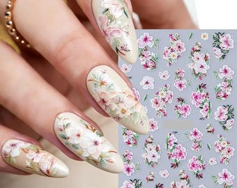 Nail Art Stickers Transfers Spring Summer Flowers Floral Daisy Daisies (SW0167)
