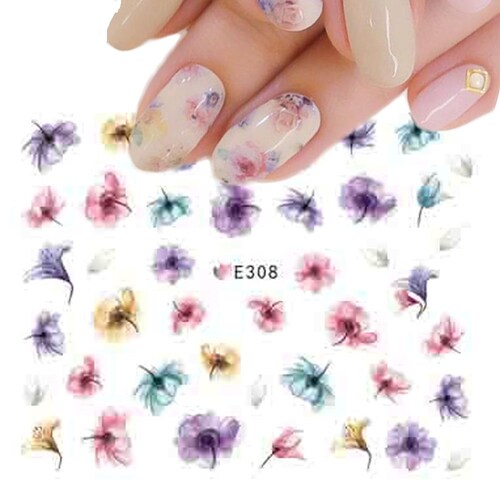 Nail Art Water Decals Stickers Transfers Spring Flowers Floral Etsy