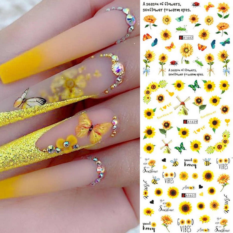 Nail Art Water Decals Stickers Transfers Spring Summer Honey - Etsy