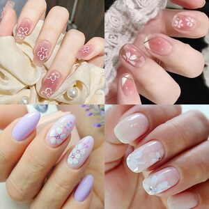 Nail Art Water Decals Stickers Transfers Spring Summer Flowers Floral Daisy Daisies Cherry Blossom JO1863 image 2