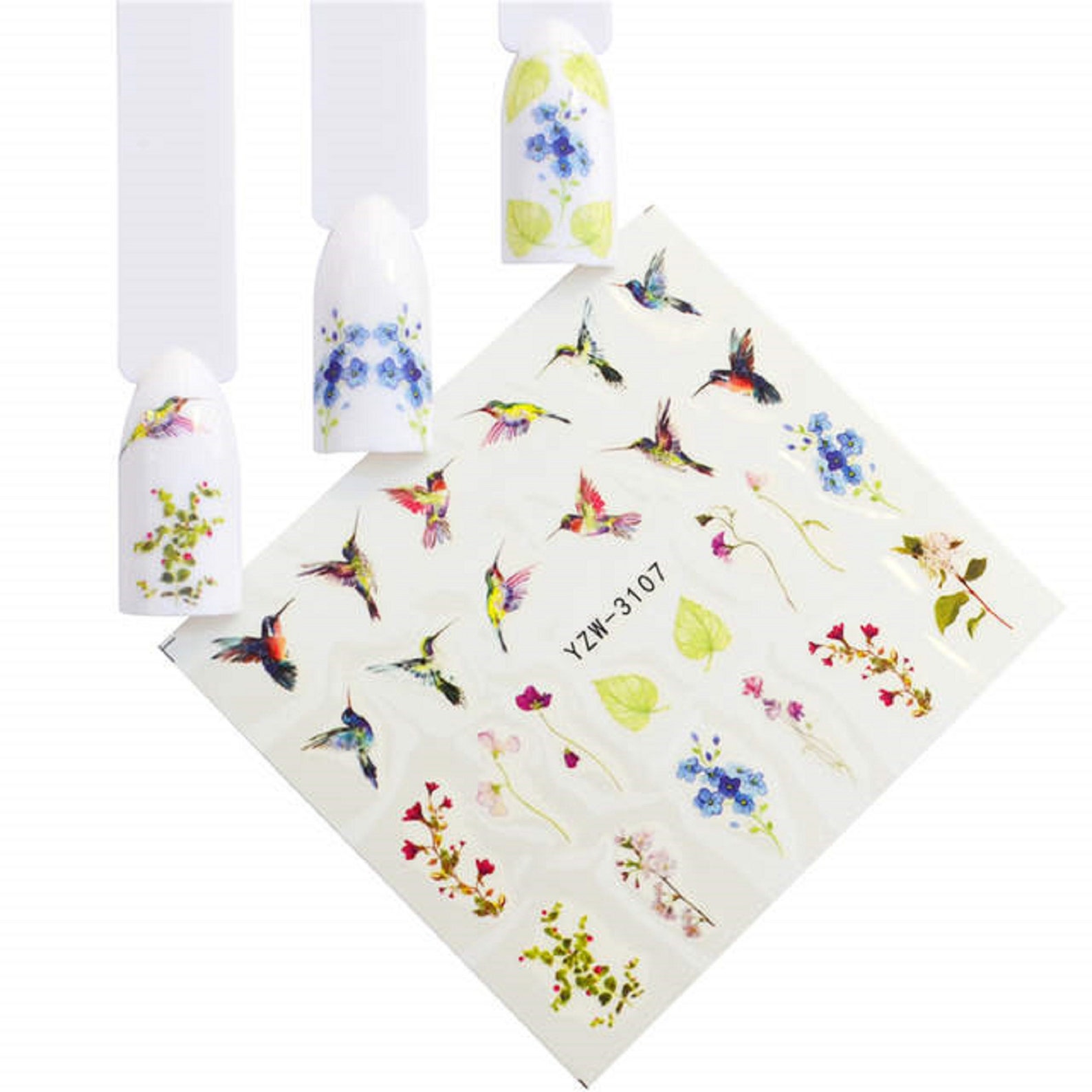 Nail Art Water Decals Stickers Transfers Spring Summer Flowers - Etsy UK