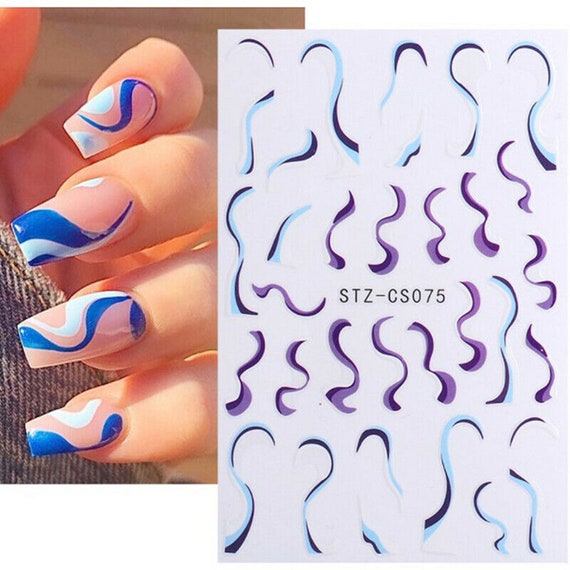  Black Star Nail Stickers Abstract Geometric Nail Art Decal 3D  Self-Adhesive Nail Decoration Supplies 2022 Black Line Star Moon Funky  Design Spring Nail for Acrylic Nail Manicure Tips (Star) : Beauty