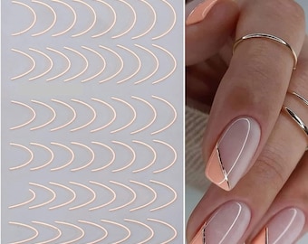 Nail Art Stickers Decals Transfers French Nail Tips Stencils Lace Manicure Lines