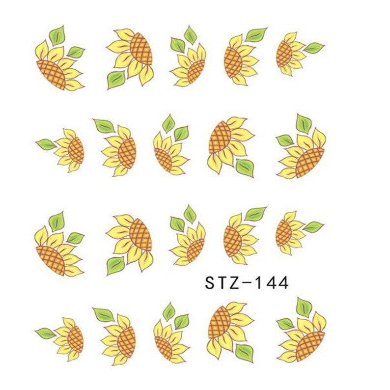 Nail Art Water Decals Stickers Transfers Spring Summer Sunflowers Flowers Floral S-144 image 3