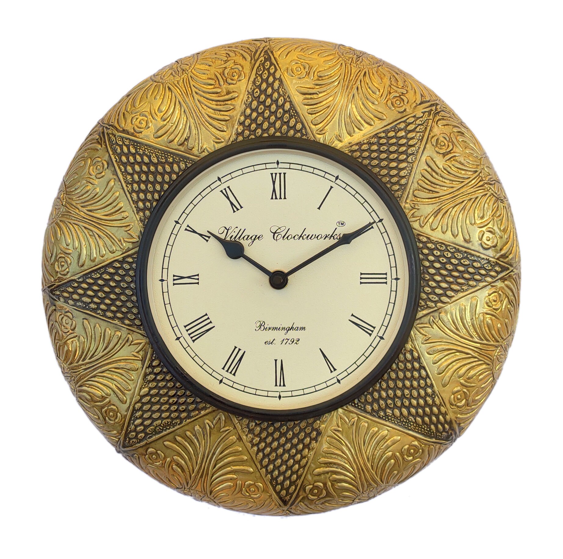 Reloj de pared antiguo madera y latón hecho a mano /Hermoso | Etsy