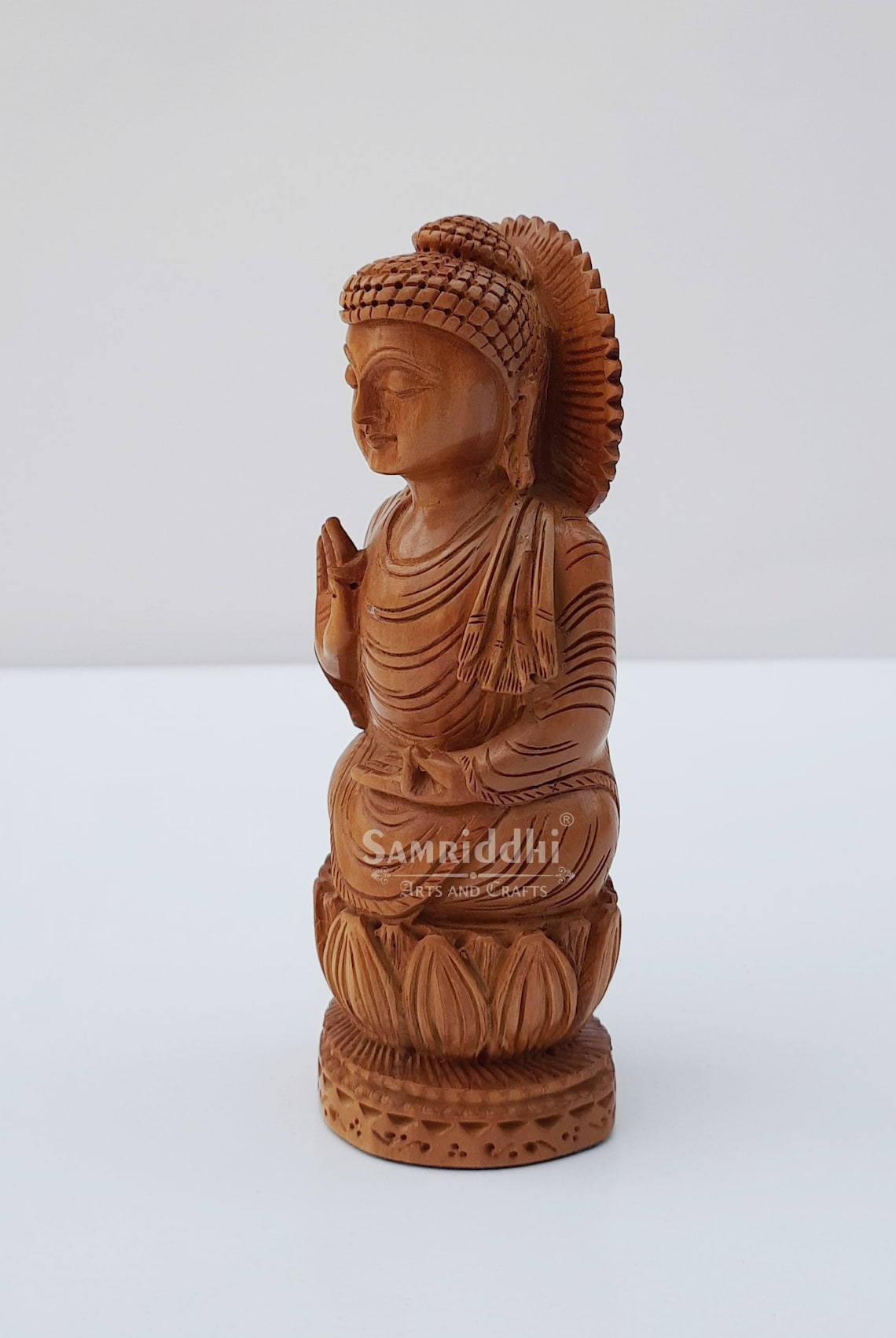 Sandalwood Buddha Statue for Home Decor Handcarved Sitting Etsy