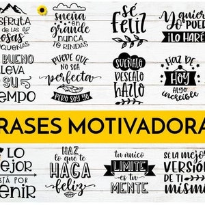 Motivational Quotes SVG BUNDLE - Inspirational crafting Cut files in spanish for signs, shirts, mugs, tote bags etc.