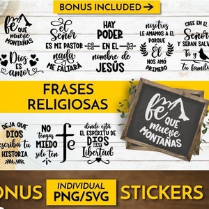 Frases religiosas SVG BUNDLE - Frases bíblicas - El señor - Dios - Jesús - Fe - Esperanza - Amor- Paz